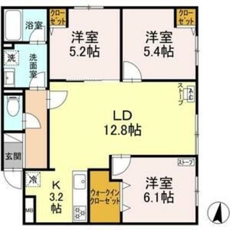 元町駅 徒歩15分 3階の物件間取画像